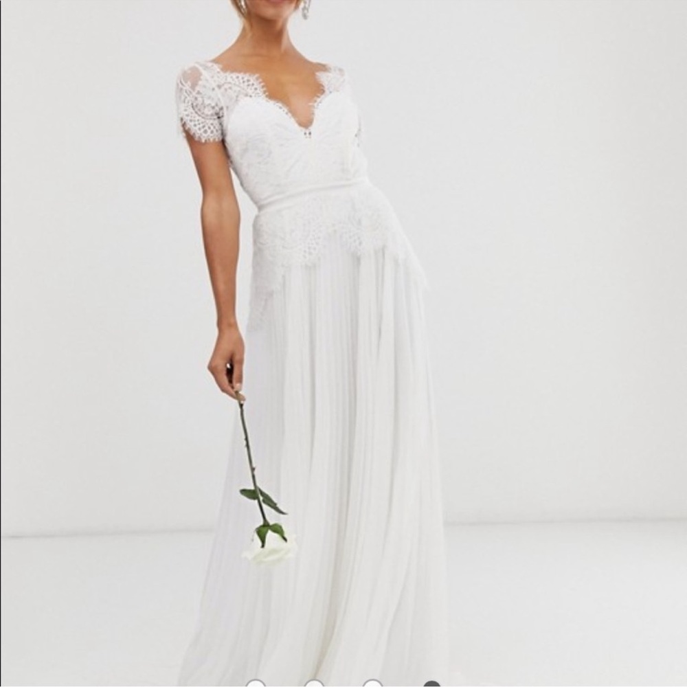 ASOS Edition Sophia Plunge Lace Wedding Dress